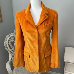 Moschino Mustard Yellow Corduroy Blazer, Size 6